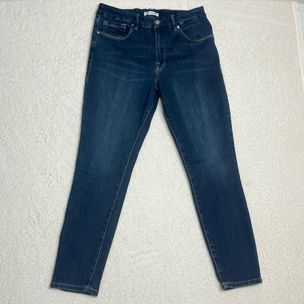 Good American Women’s Good Legs Crop Dark Wash Skinny Sculpting Jeans Sz 30/M